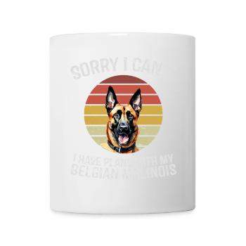 Humorvolles belgisches Malinois Hunde-T-Shirt - Tasse - Weiß - Vorne