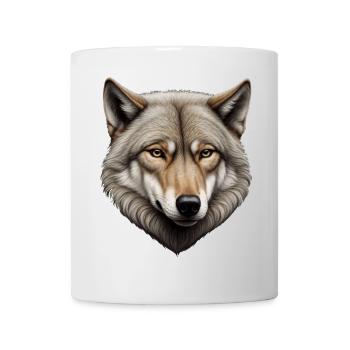 Lone Wolf – Detailliertes Tierporträt - Tasse - Weiß - Vorne
