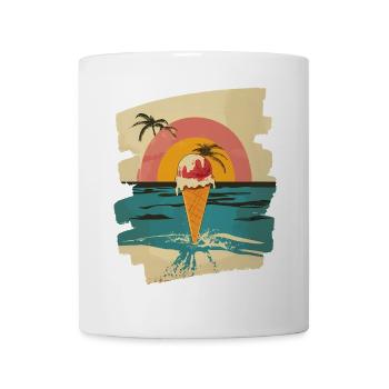 cream and cream scoop summer sunset - Mug - white - Front