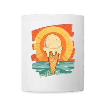 cream and cream scoop summer sunset - Mug - white - Front