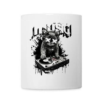 Musique Chat DJ Fête Platines Fun - Mug blanc - blanc - Devant