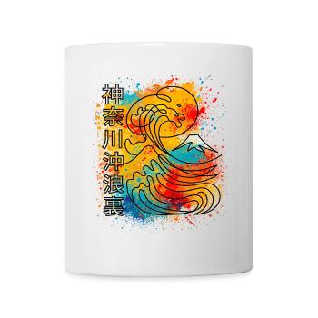 Big Wave Kanagawa One Line Minimaliste - Mug blanc - blanc - Devant