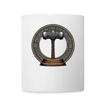 Wikinger Hammer Krieger Walhalla Runenkreis Thor - Tasse - Weiß - Vorne