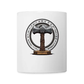 Wikinger Hammer Krieger Walhalla Runenkreis Thor - Tasse - Weiß - Vorne