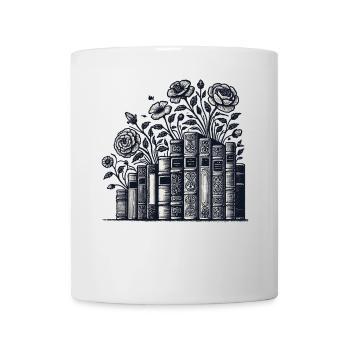 Bücherwurm Leseratte Buchliebhaber im Cottagecore - Tasse - Weiß - Vorne