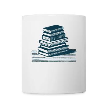 Retro Bücherwurm Leseratte Buchliebhaber - Tasse - Weiß - Vorne