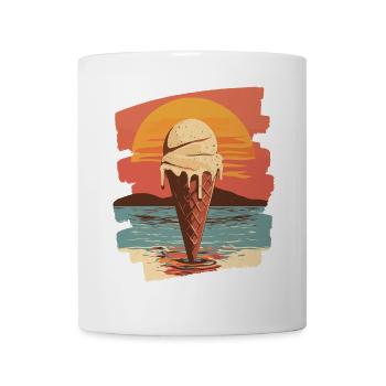 cream and cream scoop summer sunset - Mug - white - Front
