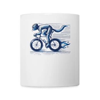 Cat on Bicycle in Retro Style for Cycling Fans - Mug - white - Front