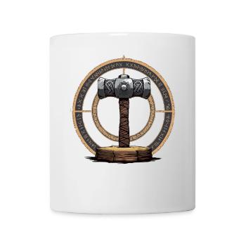 Wikinger Hammer Krieger Walhalla Runenkreis Thor - Tasse - Weiß - Vorne