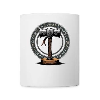 Wikinger Hammer Krieger Walhalla Runenkreis Thor - Tasse - Weiß - Vorne