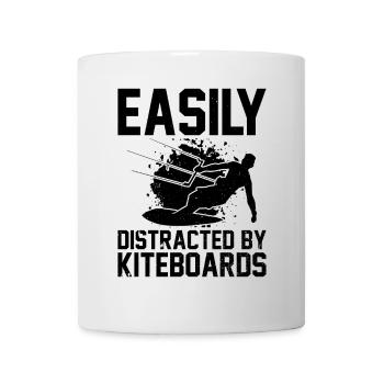 Kitesurfing - Easily distracted by Kiteboards - Mug - white - Front
