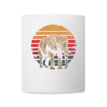 Retro Vintage Elephant Wildlife Nature Elephant - Tasse - Weiß - Vorne