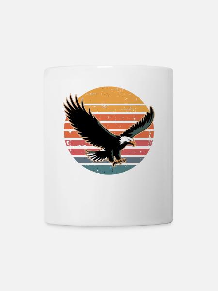 Retro Vintage Eagle Sunset Nature Lover Eagle Bird - Tasse - Weiß