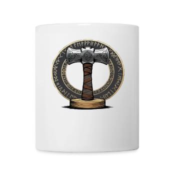 Wikinger Hammer Krieger Walhalla Runenkreis Thor - Tasse - Weiß - Vorne