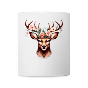 Trachtenshirt Damen Trachten T-Shirt Hirsch Outfit - Tasse - Weiß - Vorne