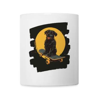 Chien Labrador sur planche à roulettes - Mug blanc - blanc - Devant