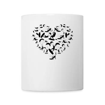 Kitesurf Coeur Kiteboarding Silhouettes - Mug blanc - blanc - Devant