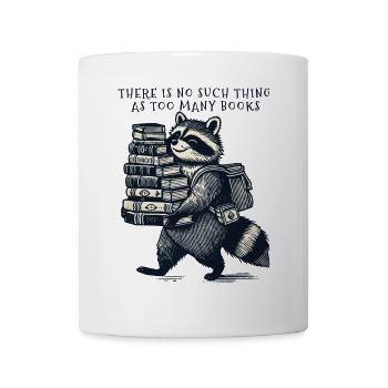 Retro Raccoon Design Cute Book Lover - Mug - white - Front