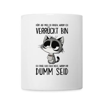 Grummelige Kaffee-Katze für Morgenmuffel - Tasse - Weiß - Vorne