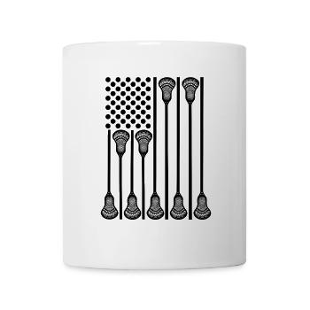 Lacrosse USA Flagge - Tasse - Weiß - Vorne