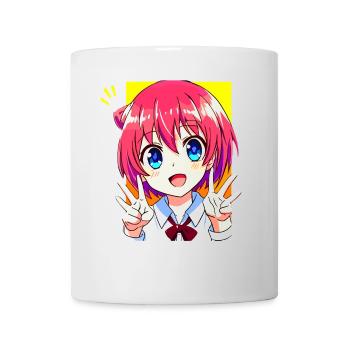 Cute Anime Manga Girl - Peace Sign Kawaii - Mug - white - Front