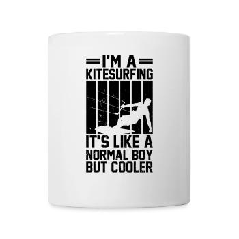 Je suis un garçon de kitesurf, c’est comme un garçon normal mais - Mug blanc - blanc - Devant