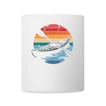 Rétro Vintage Kayak Aventure Coucher de soleil Paddle - Mug blanc - blanc - Devant