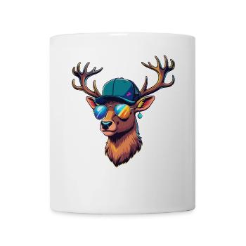 Chasse, chasse, chasse, chasse, cerf, bois de cerf, cerf, - Mug blanc - blanc - Devant