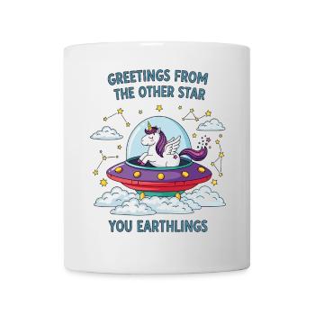 Licorne vue de l’espace - Mug blanc - blanc - Devant