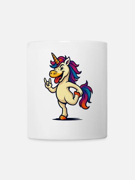Einhorn Rockhorn Sprüche Fun Design - Tasse - Weiß
