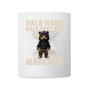 Moitié homme moitié ours conte de fées drôle dicton - Mug blanc - blanc - Devant
