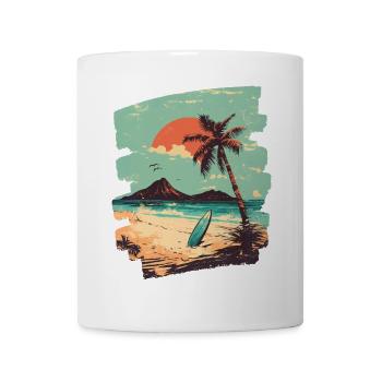 Plage Palmiers Soleil Été - Mug blanc - blanc - Devant