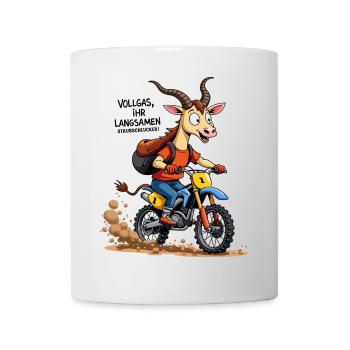 Taureau de motocross - Mug blanc - blanc - Devant