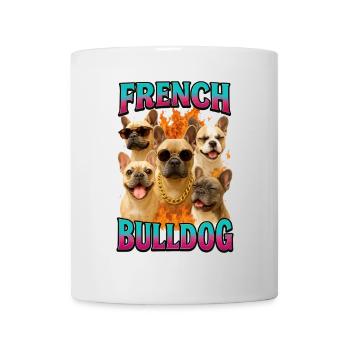Französische Bulldogge - Tasse - Weiß - Vorne