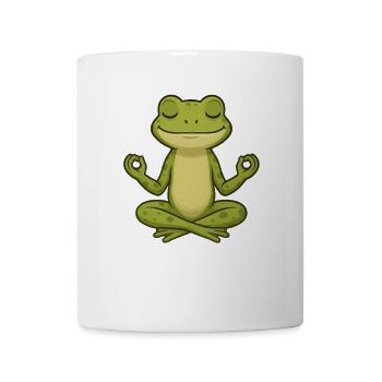 Süßer Frosch Yoga Meditation Entspannung Cartoon - Tasse - Weiß - Vorne