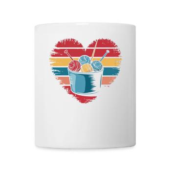Retro Vintage Knitting Crochet Yarn Lovers Gifts - Mug - white - Front