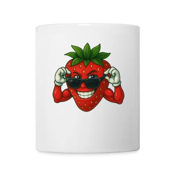 Cool strawberry with sunglasses in summer - Mug - white - Front