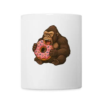 Süßer Gorilla Donut Cartoon Essen Naschen - Tasse - Weiß - Vorne