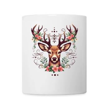 Dirndl Shirt Damen Trachtenshirt Hirsch Tracht - Tasse - Weiß - Vorne