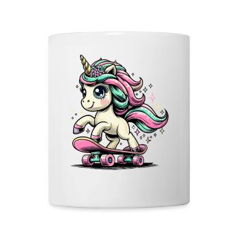 Unicorn Skateboard Gift Design - Mug - white - Front