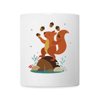 Juggling Squirrel – Funny Forest Scene - Mug - white - Front
