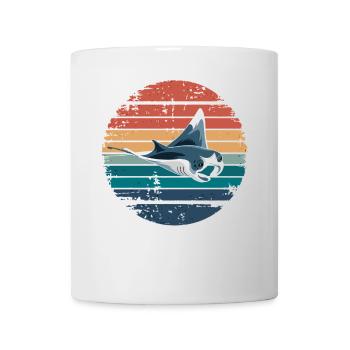 Manta Ray Retro Vintage Ocean Animal Sea Lover - Tasse - Weiß - Vorne