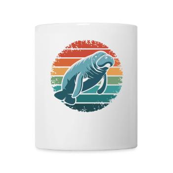 Manatee Retro Vintage Ocean Animal Funny Sea Cow - Tasse - Weiß - Vorne