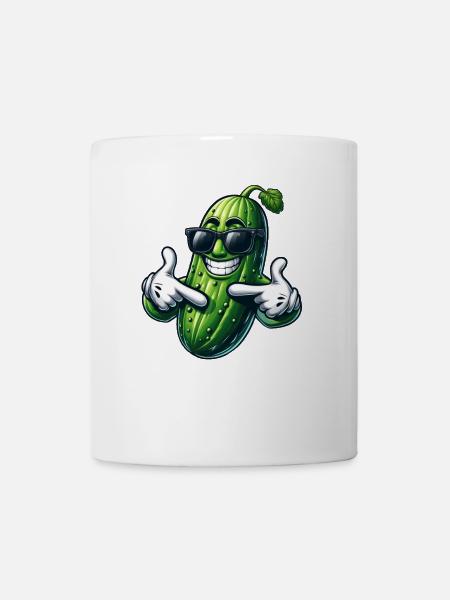 Coole Gurke mit Sonnenbrille Sommerstyle Eitelkeit - Tasse - Weiß