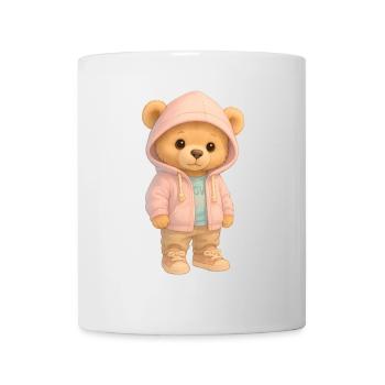 Ours à capuche mignon - Mug blanc - blanc - Devant