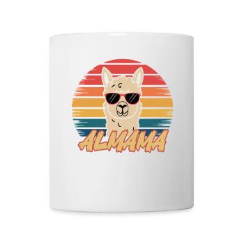 Retro Alpaka Shirt – ALMAMA Design - Tasse - Weiß - Vorne
