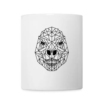 T-Rex Kopf Geometrisch Linienzeichnung - Tasse - Weiß - Vorne