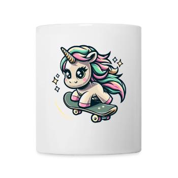 Unicorn Skateboard Gift Design - Mug - white - Front