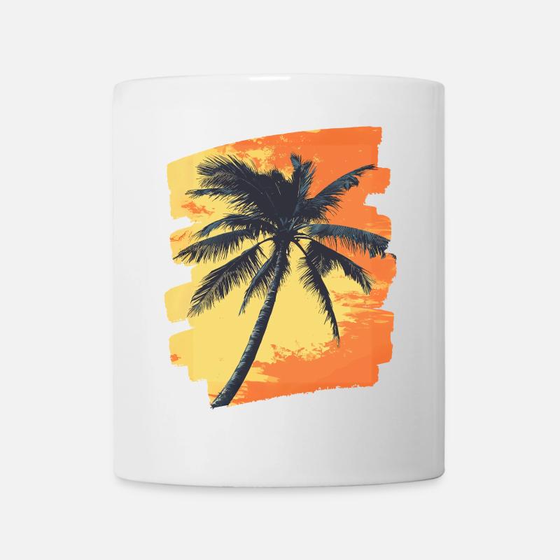 Palm Tree Sunset Summer - Mug - white
