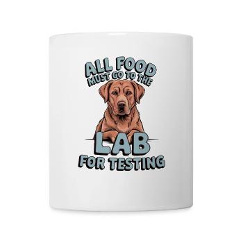 Toute la nourriture doit aller au laboratoire – Fox Red Labrador - Mug blanc - blanc - Devant